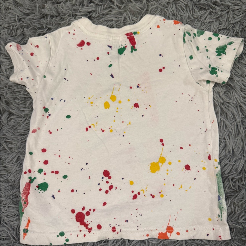 Polo by Ralph Lauren White Tee with Colorful Splatter